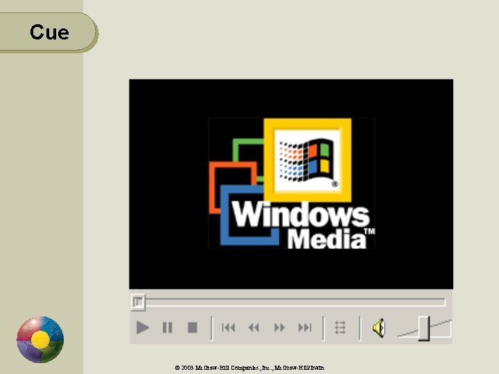 Cue © 2003 Mc. Graw-Hill Companies, Inc. , Mc. Graw-Hill/Irwin 