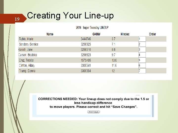 19 Creating Your Line-up 