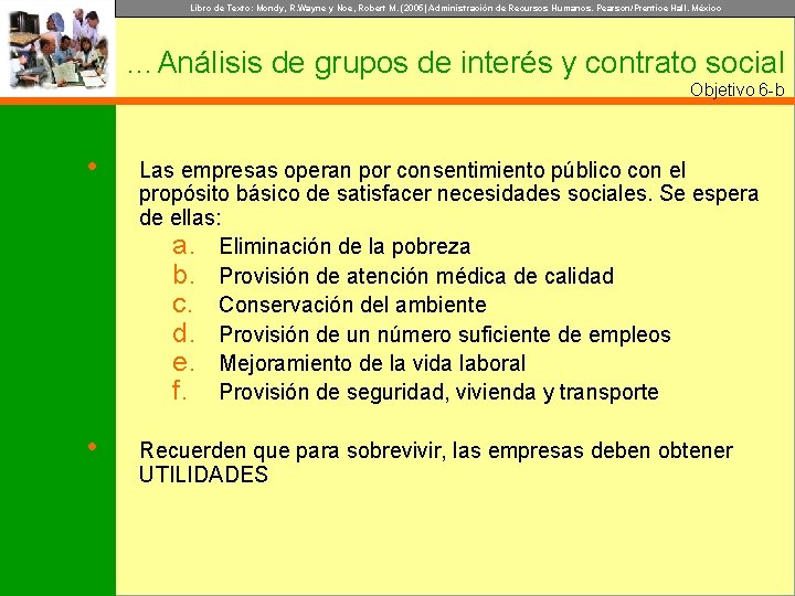 Libro de Texto: Mondy, R. Wayne y Noe, Robert M. (2005) Administración de Recursos