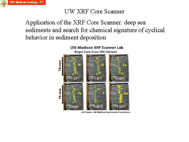 UW XRF Core Scanner Application of the XRF Core Scanner: deep sea sediments and