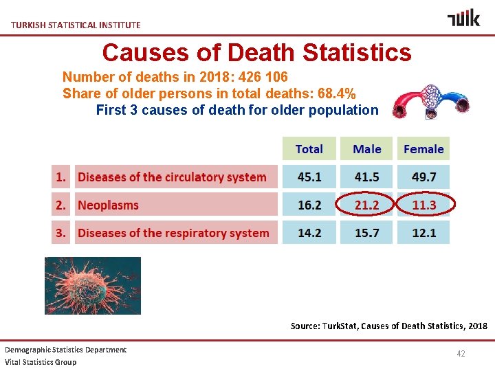 TURKISH STATISTICAL INSTITUTE Causes of Death Statistics Number of deaths in 2018: 426 106