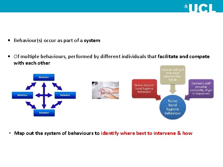  • Behaviour(s) occur as part of a system • Of multiple behaviours, performed