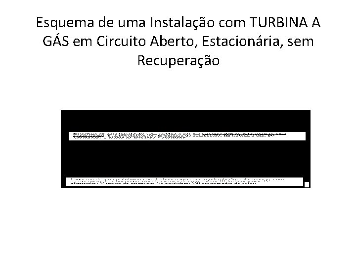 Esquema de uma Instalação com TURBINA A GÁS em Circuito Aberto, Estacionária, sem Recuperação