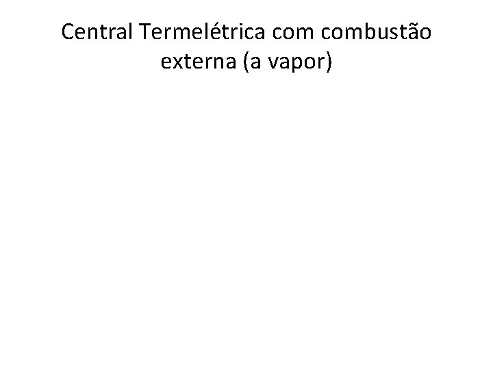 Central Termelétrica combustão externa (a vapor) 