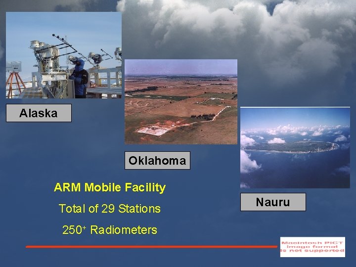 Alaska Oklahoma ARM Mobile Facility Total of 29 Stations 250+ Radiometers Nauru 