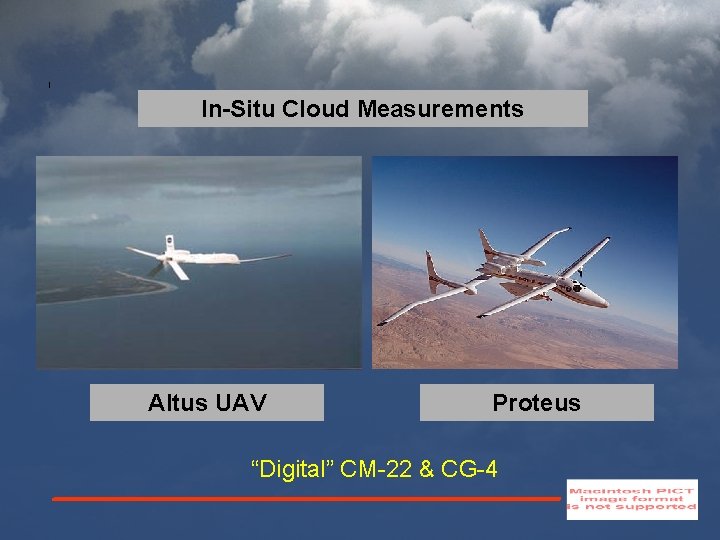 In-Situ Cloud Measurements Altus UAV Proteus “Digital” CM-22 & CG-4 