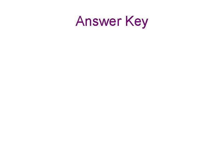 Answer Key 