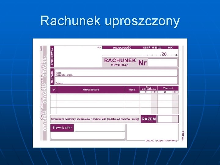 Rachunek uproszczony 