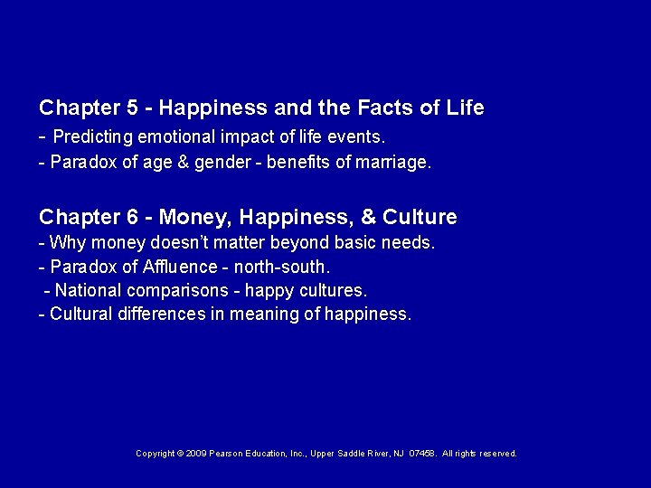 Chapter 5 - Happiness and the Facts of Life - Predicting emotional impact of