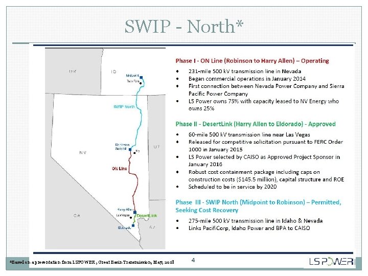 SWIP - North* *Based on a presentation from LSPOWER , Great Basin Transmission, May,