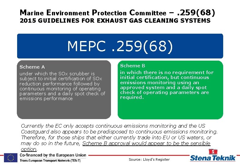 Marine Environment Protection Committee –. 259(68) 2015 GUIDELINES FOR EXHAUST GAS CLEANING SYSTEMS MEPC.