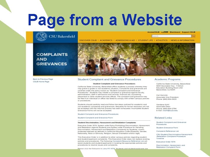 Page from a Website 