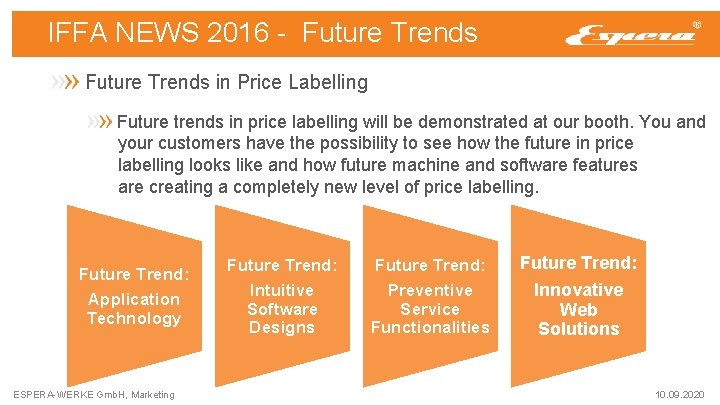 IFFA NEWS 2016 - Future Trends in Price Labelling Future trends in price labelling