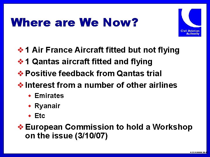 Where are We Now? v 1 Air France Aircraft fitted but not flying v