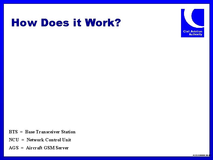 How Does it Work? BTS = Base Transceiver Station NCU = Network Control Unit