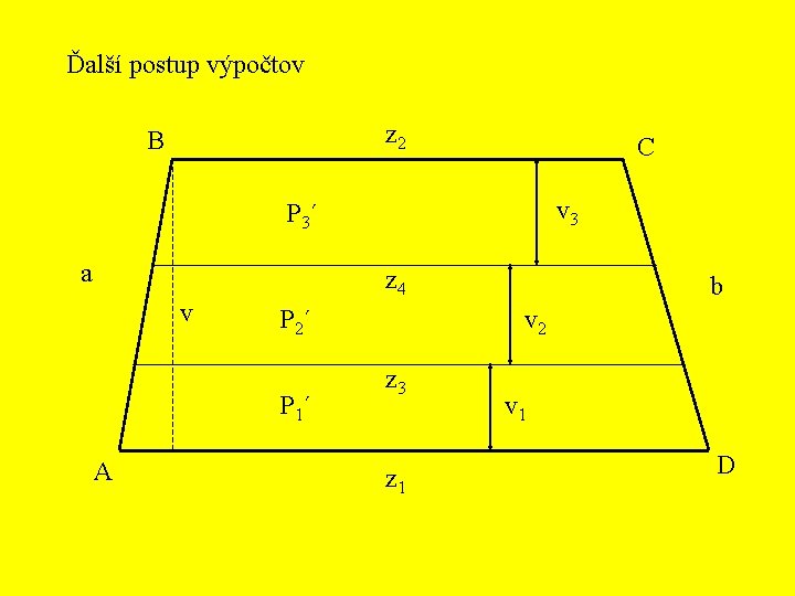 Ďalší postup výpočtov z 2 B C v 3 P 3´ a v z