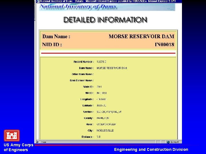 US Army Corps of Engineers Engineering and Construction Division 