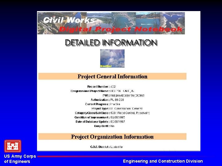 US Army Corps of Engineers Engineering and Construction Division 