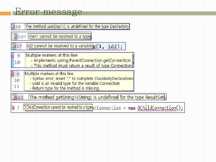 Error message Error message