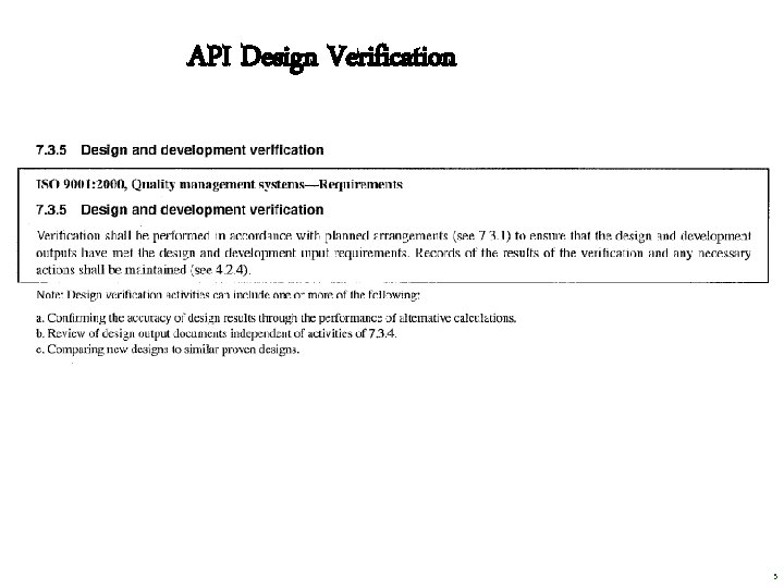 API Design Verification 5 