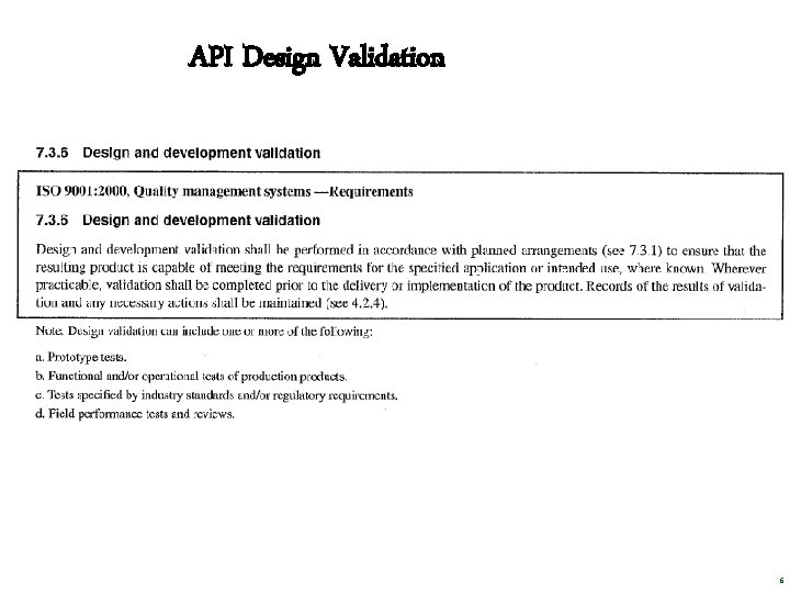 API Design Validation 6 