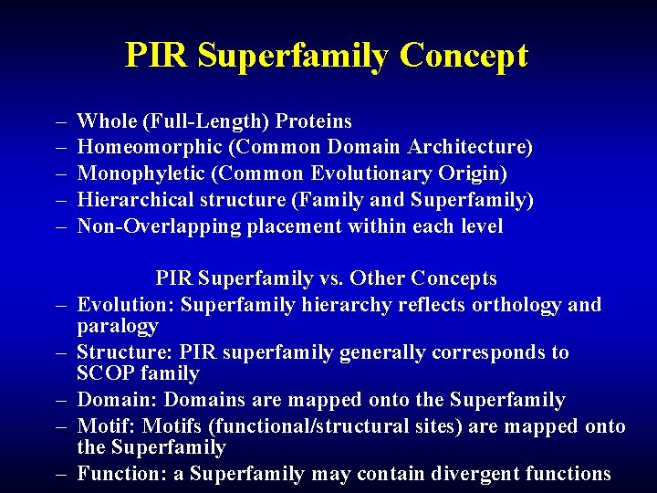 PIR Superfamily Concept – Whole (Full-Length) Proteins – Homeomorphic (Common Domain Architecture) – Monophyletic PIR Superfamily Concept – Whole (Full-Length) Proteins – Homeomorphic (Common Domain Architecture) – Monophyletic