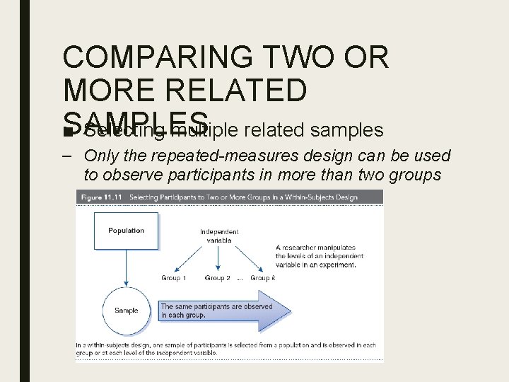 COMPARING TWO OR MORE RELATED SAMPLES ■ Selecting multiple related samples – Only the