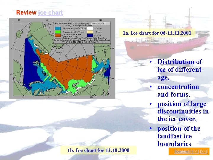 Review ice chart 1 a. Ice chart for 06 -11. 2001 1 b. Ice