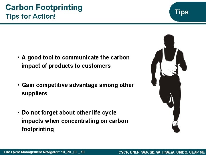 Carbon Footprinting Tips for Action! • A good tool to communicate the carbon impact
