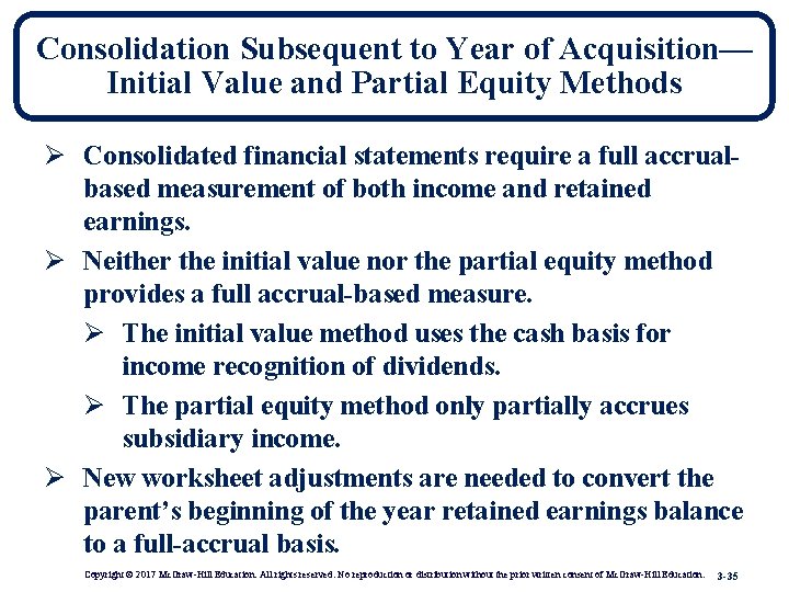 Consolidation Subsequent to Year of Acquisition— Initial Value and Partial Equity Methods Ø Consolidated