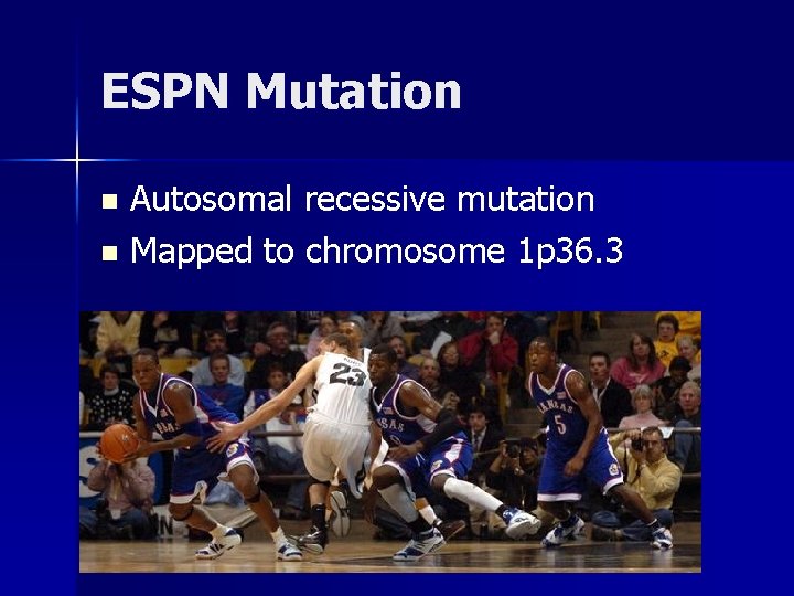 ESPN Mutation Autosomal recessive mutation n Mapped to chromosome 1 p 36. 3 n