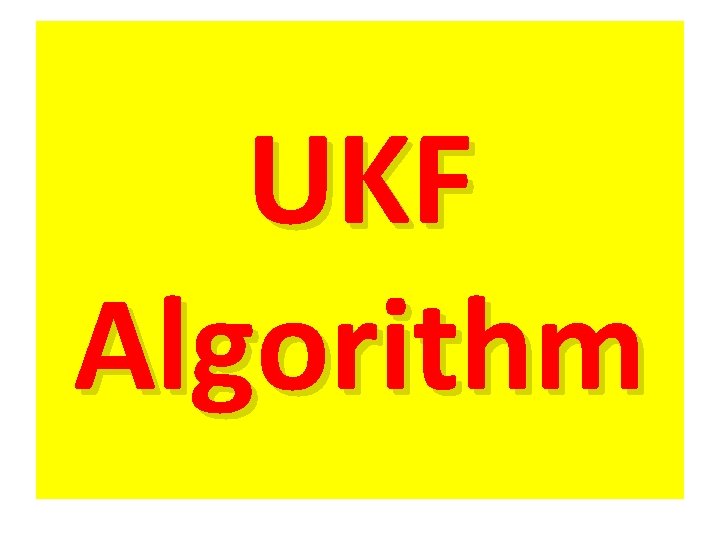 UKF Algorithm 