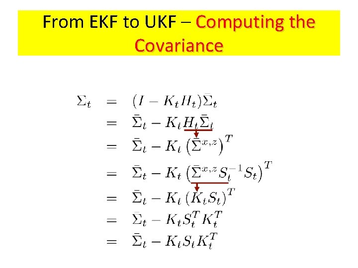 From EKF to UKF – Computing the Covariance 