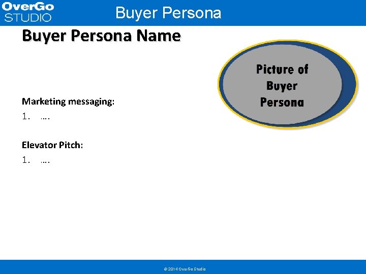 Buyer Persona Template Buyer Persona Name Marketing messaging: 1. …. Elevator Pitch: 1. ….