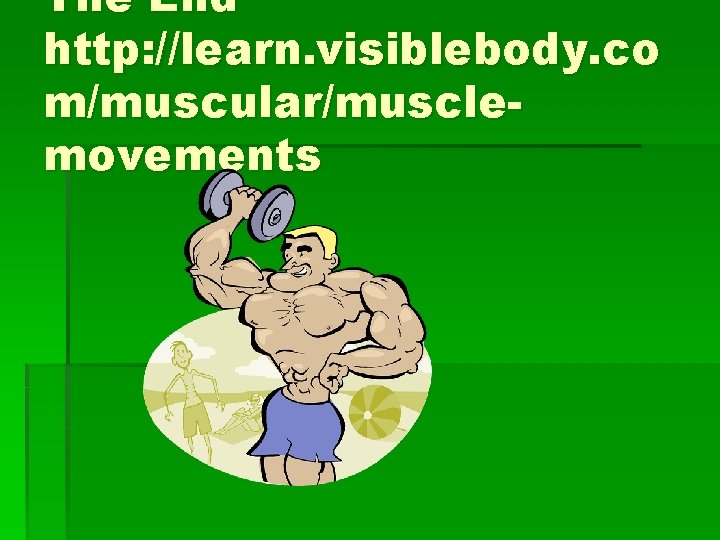 The End http: //learn. visiblebody. co m/muscular/musclemovements 