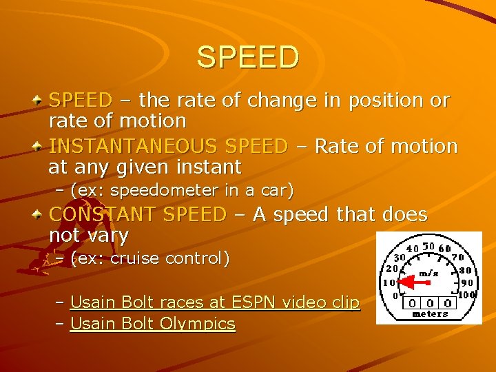MOTION Describing and Measuring Motion CHAPTER 10 Measuring