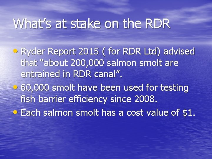 What’s at stake on the RDR • Ryder Report 2015 ( for RDR Ltd)