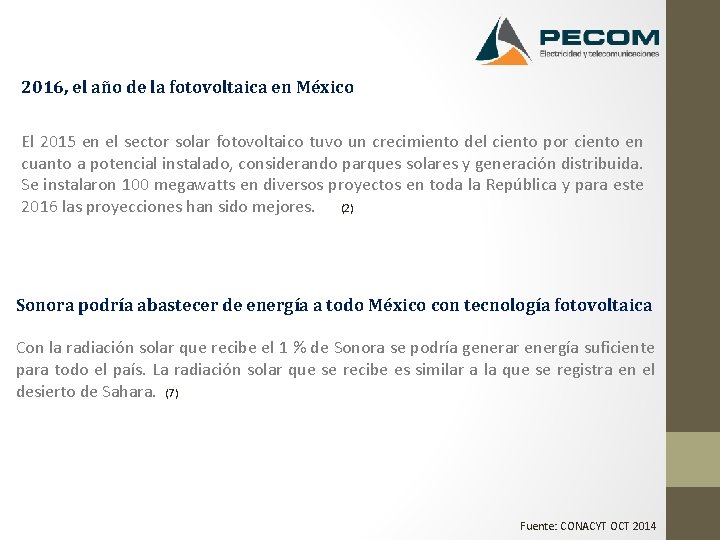 2016, el año de la fotovoltaica en México El 2015 en el sector solar