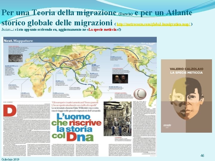 Per una Teoria della migrazione (Darwin) e per un Atlante storico globale delle migrazioni