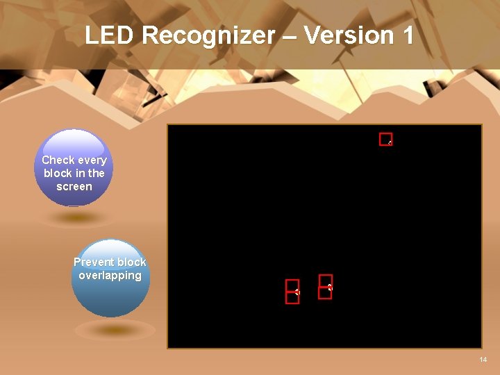 LED Recognizer – Version 1 Check every block in the screen Prevent block overlapping