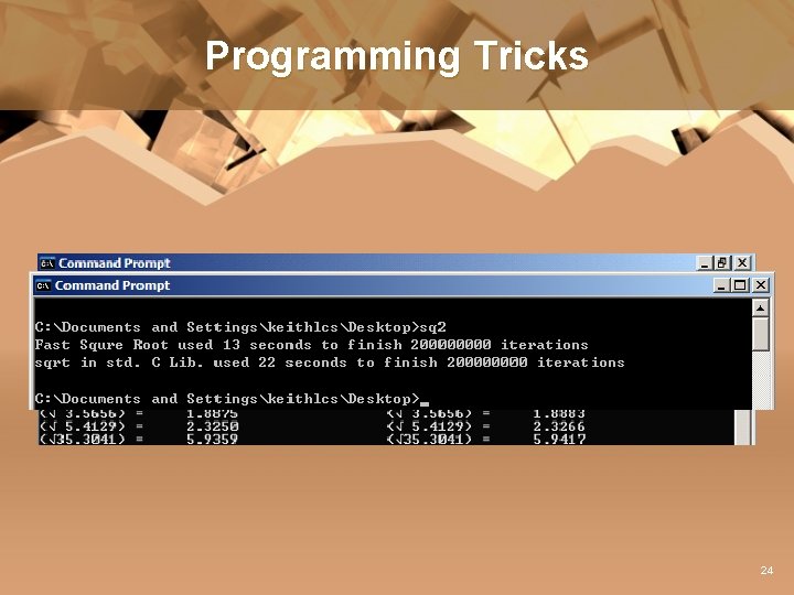 Programming Tricks 24 