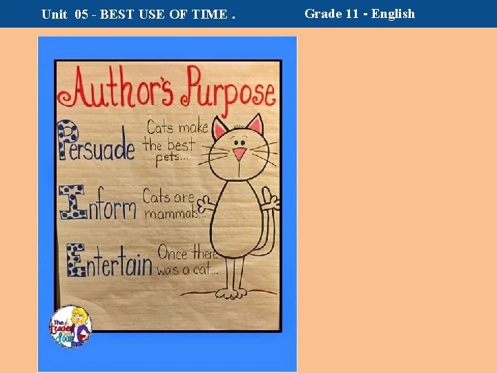 Unit 05 - BEST USE OF TIME. Grade 11 - English 