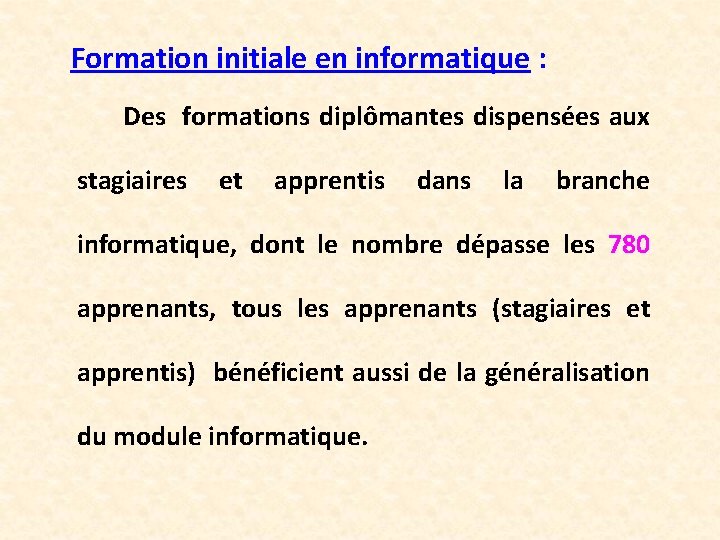 Formation initiale en informatique : Des formations diplômantes dispensées aux stagiaires et apprentis dans