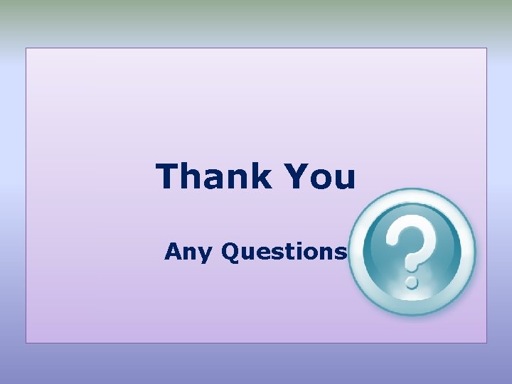 Thank You Any Questions 