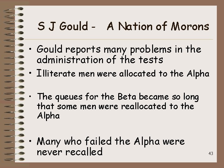 S J Gould - A Nation of Morons • Gould reports many problems in