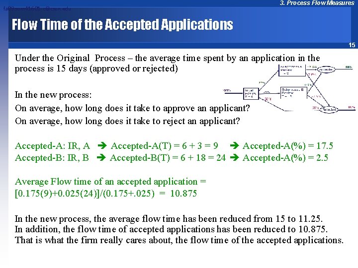 fa 09. som 416. 01 -c@csun. edu 3. Process Flow Measures Flow Time of