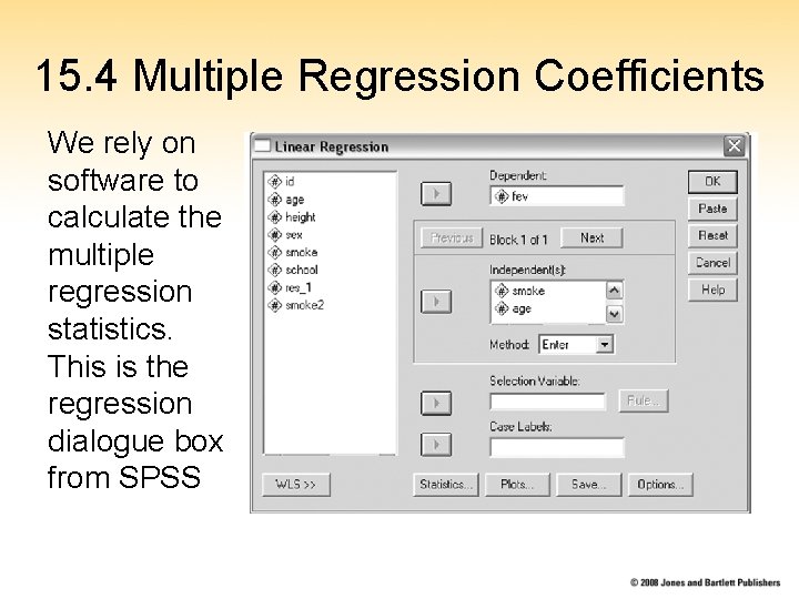 15. 4 Multiple Regression Coefficients We rely on software to calculate the multiple regression 15. 4 Multiple Regression Coefficients We rely on software to calculate the multiple regression