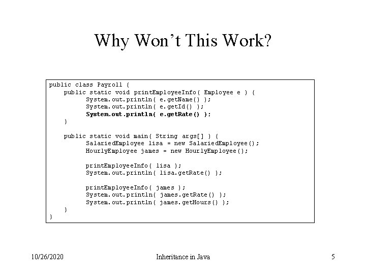 Syntax A subclass inherits from a superclass using