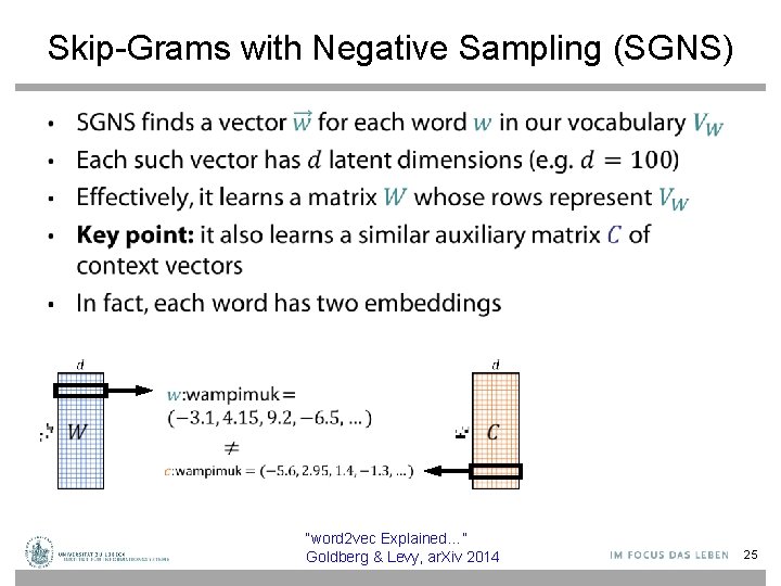 Skip-Grams with Negative Sampling (SGNS) • “word 2 vec Explained…” Goldberg & Levy, ar.