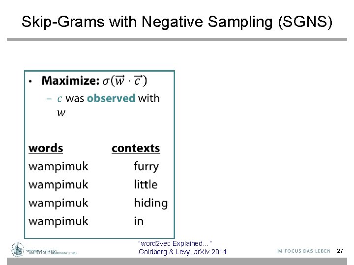 Skip-Grams with Negative Sampling (SGNS) • “word 2 vec Explained…” Goldberg & Levy, ar.